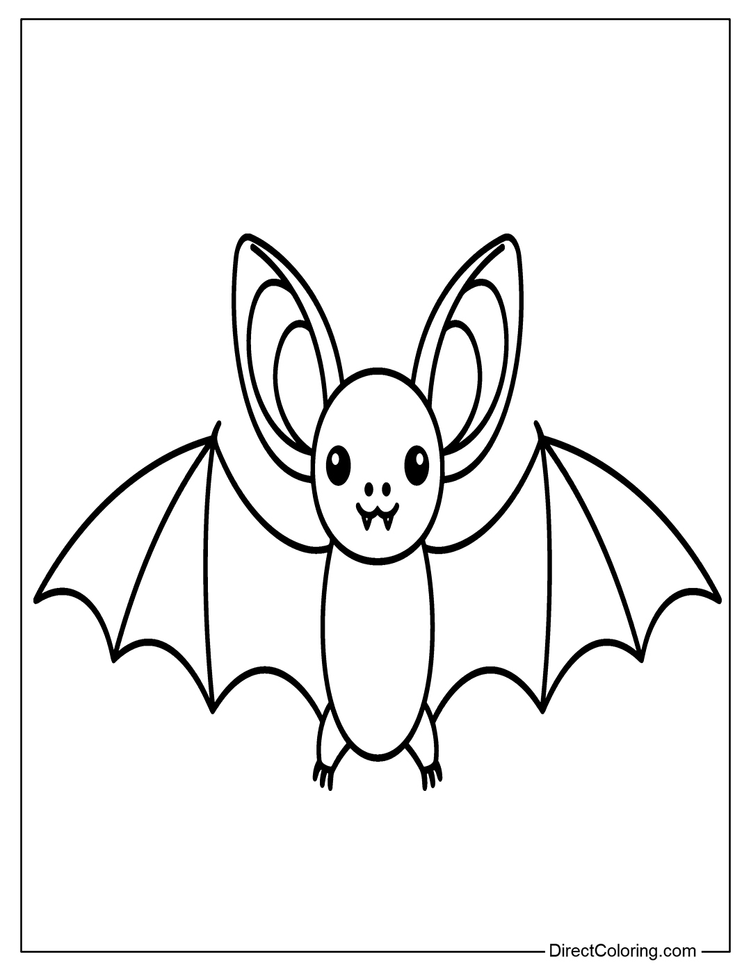 Simple Bat Coloring Page